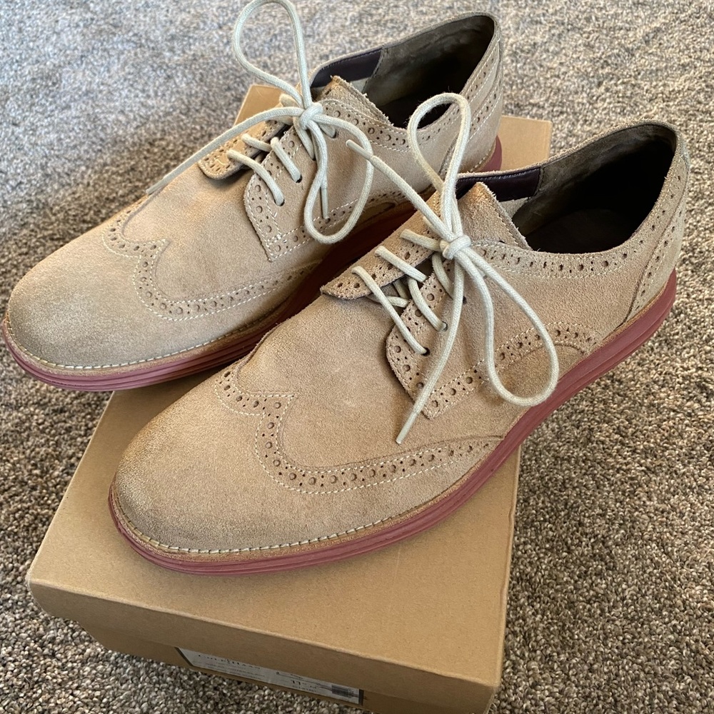 Cole Haan Great Jones Plain wingtip suede shoes